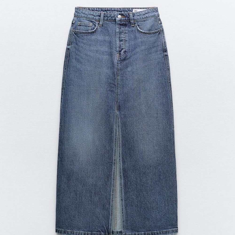 Zara Blue Denim Maxi Skirt and Vest Set ZARA - Picture 2 of 14